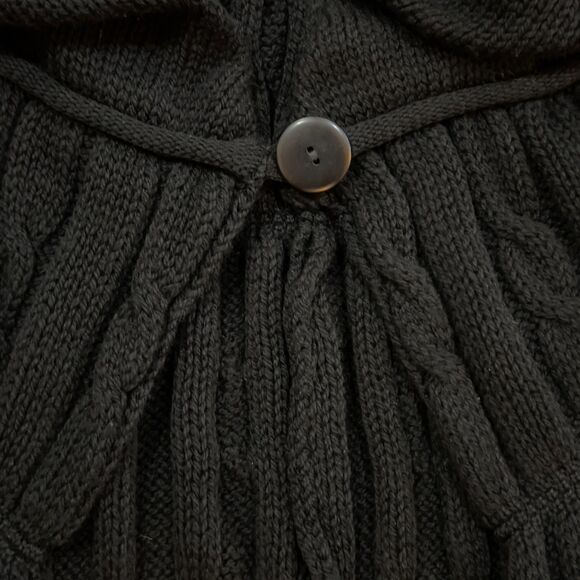 Aran Crafts 3D Cable Knite Cardigan Sweater 100% Charcoal Merino Wool Ireland - Picture 2 of 8